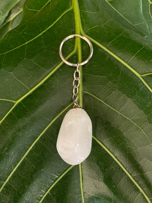 clear quartz keychain